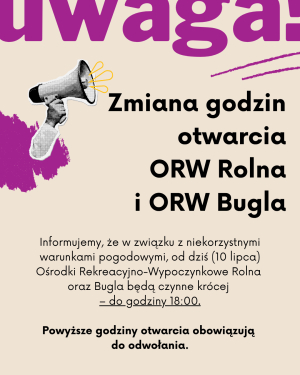 Zmiana otwarcia ORW Rolna i ORW Bugla